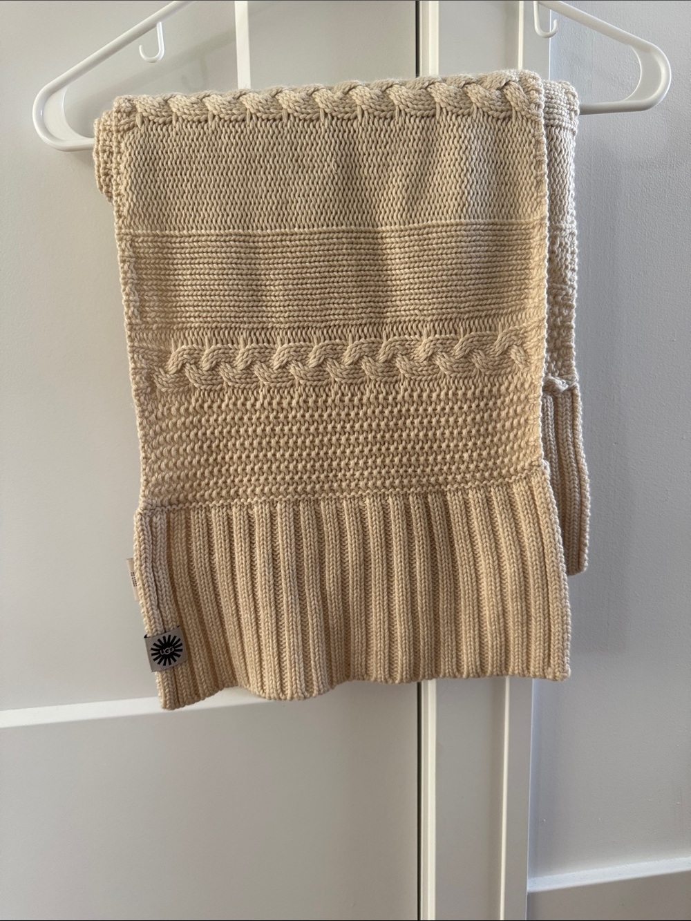UGG Women’s Cream Cable Knit Sweater Scarf